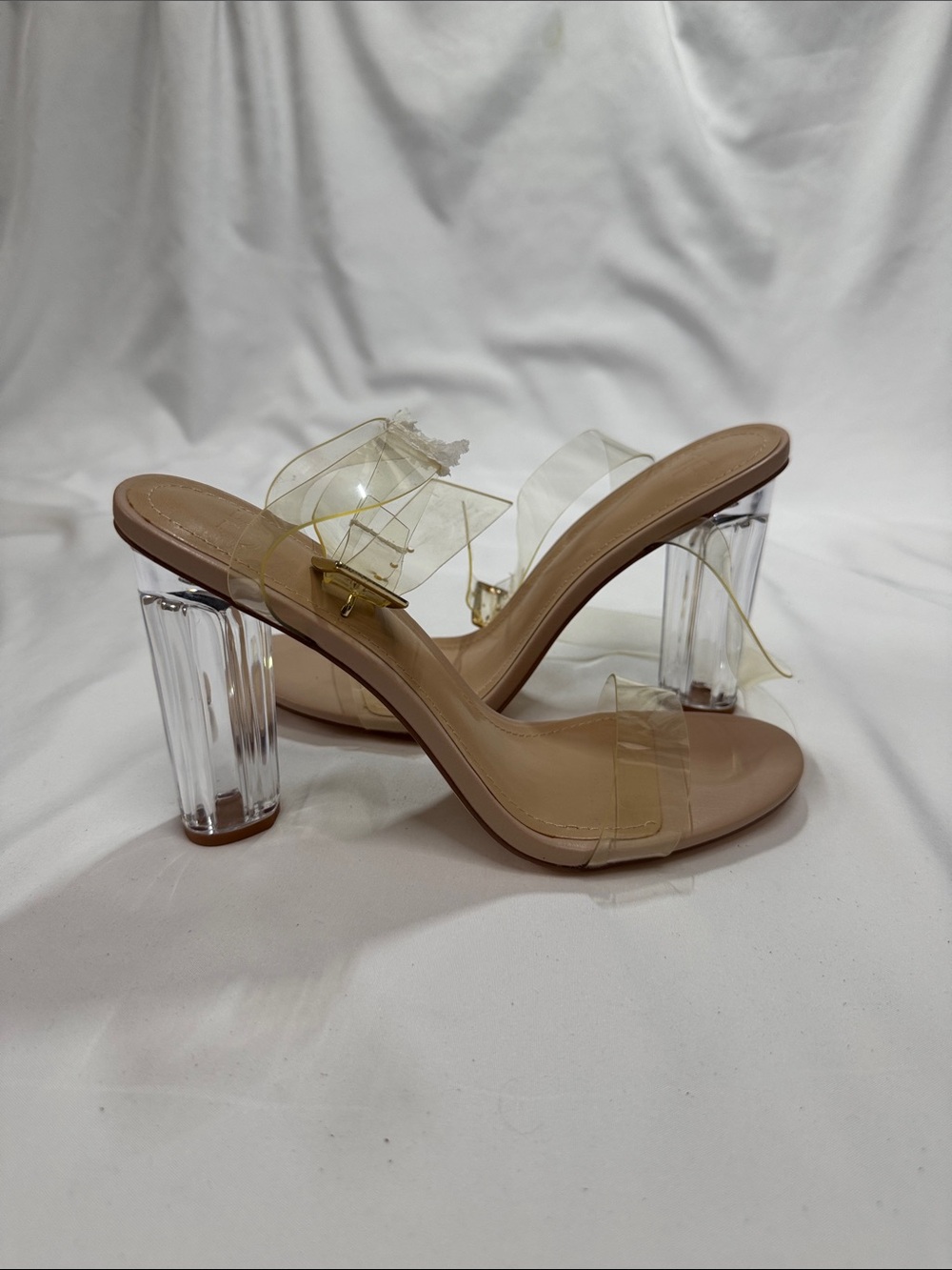 JustFab New Clear Block Heels 8